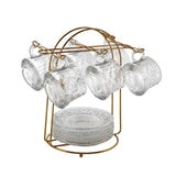 6 Coffee Cups Set with 6 Saucers on a Stand