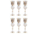 Bohemia Crystal Flute Set, 6 Pieces -Silver & Gold