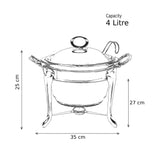 Royal Alfredo Soup Warmer with Ladle -4.0 Lit. -Stainless Steel