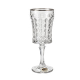 Bohemia Crystal Goblet Diamond Set, 6 Pieces -Silver -200 ml