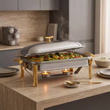 Rectangular Food Warmer with 2 Candles -3.0 Lit. -Stainless Steel 18/10 & Tempered Glass