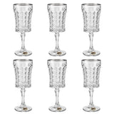Bohemia Crystal Goblet Diamond Set, 6 Pieces -Silver -200 ml