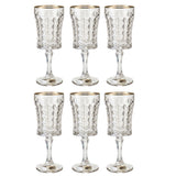 Bohemia Crystal Goblet Diamond Set, 6 Pieces -Gold -200 ml