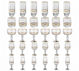 Glass Set, 30 Pieces -Gold