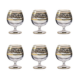 Bohemia Crystal Brandy Set, 6 Pieces -Silver & Gold -250 ml