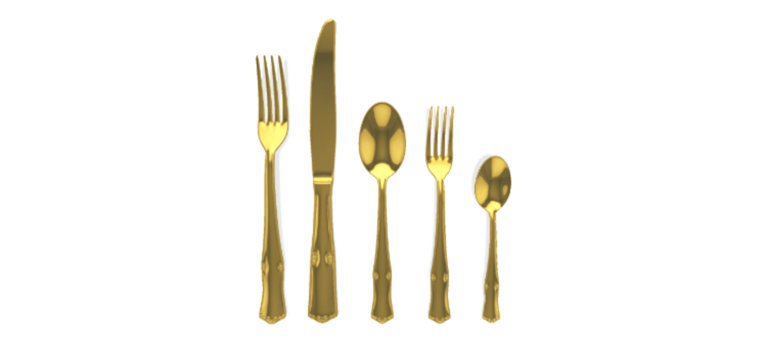 Mepra Cutlery Set -Gold -24 Pieces -Stainless Steel 18/10
