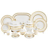Falkenporzellan Dinner Set, 112 Pieces -Gold & Cream & White -Porcelain