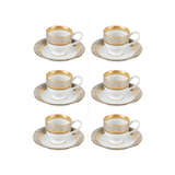 Yamasen Coffee Set, 12 Pieces -Silver & Gold -Porcelain