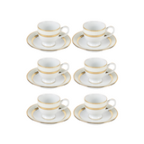 Yamasen Coffee Set, 12 Pieces -Gold & White -Porcelain