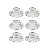 Yamasen Coffee Set, 12 Pieces -Silver & White -Porcelain