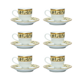 Yamasen Coffee Set, 12 Pieces -Gold -Porcelain