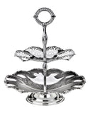 Queen Anne 2 Tier Wavy Edge Cake Stand -27x23cm -Silver Plated