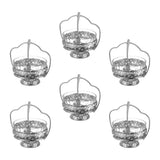 Queen Anne Bowl Set with Spoons & Handle, 6 Pieces -Silver Plated