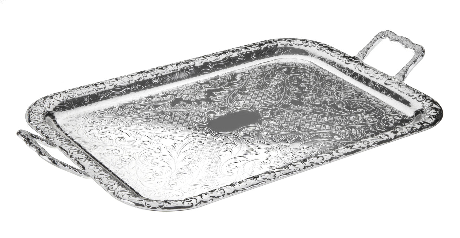 Queen Anne Oblong Tray with Handles -44x25cm -Silver Plated