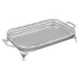 Queen Anne Oblong Tray with Handles and Legs -62.5x34.5cm -Silver Plated