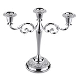 Queen Anne 3 Lights Candelabra with Baroque Style and Rose Design -25cm -Silver Plated