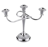 Queen Anne 3 Lights Candelabra with Scroll Style and Rose Design  -25cm -Silver Plated