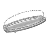 Queen Anne Cookies Tray Swing Handle & Legs -40x15cm -Silver Plated