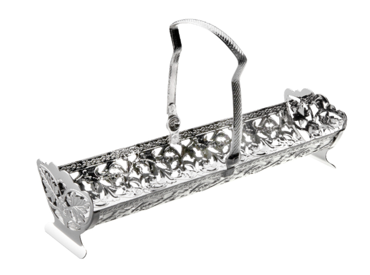 Queen Anne Biscuit Holder with Handle -23x12.5x7cm -Silver Plated