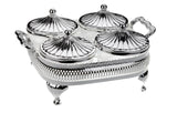 Queen Anne Round Bowl Set, 4 Pieces -26x21cm -Silver Plated