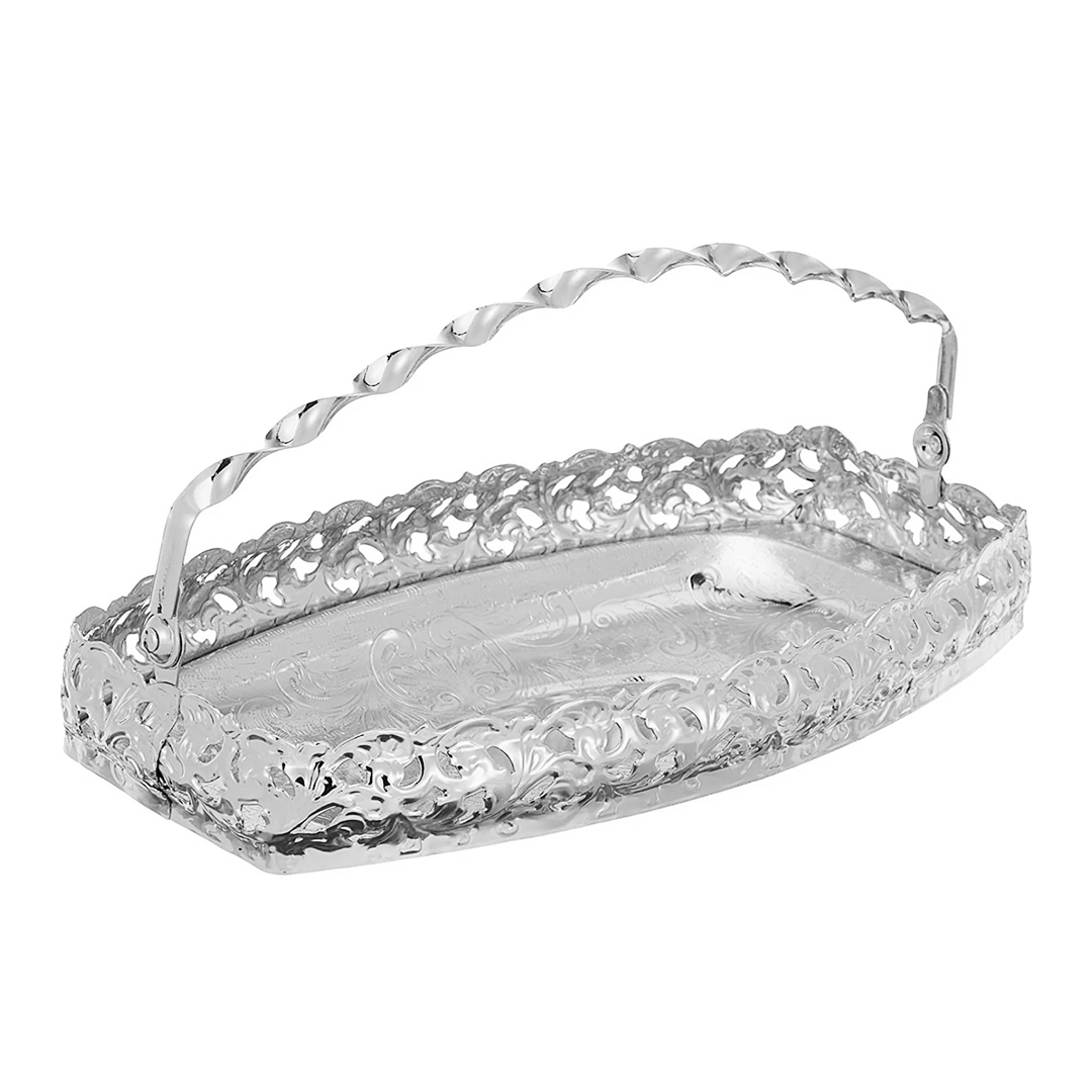 Queen Anne Bon Bon Tray Swing with Handle -24x13cm -Silver Plated