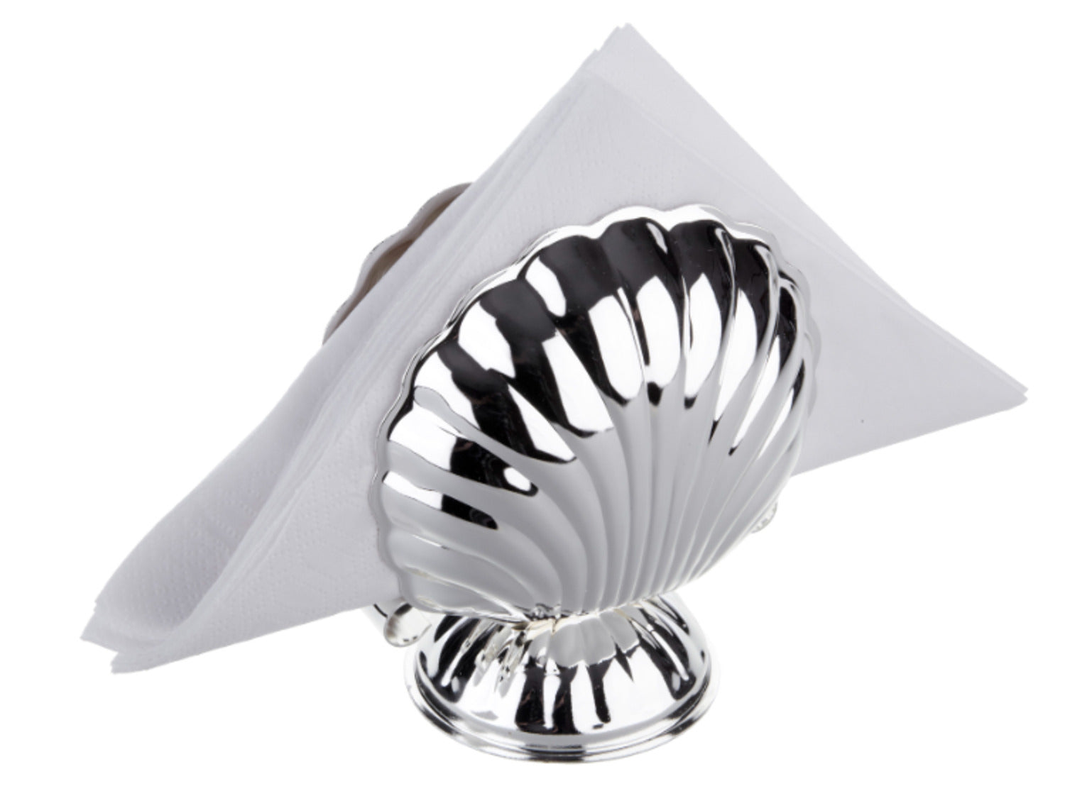 Queen Anne Napkin Holder in Shell Design -13x11cm -Silver Plated