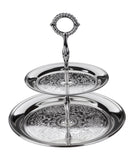 Queen Anne 2 Tier Cake Stand -25.5x26cm -Silver Plated