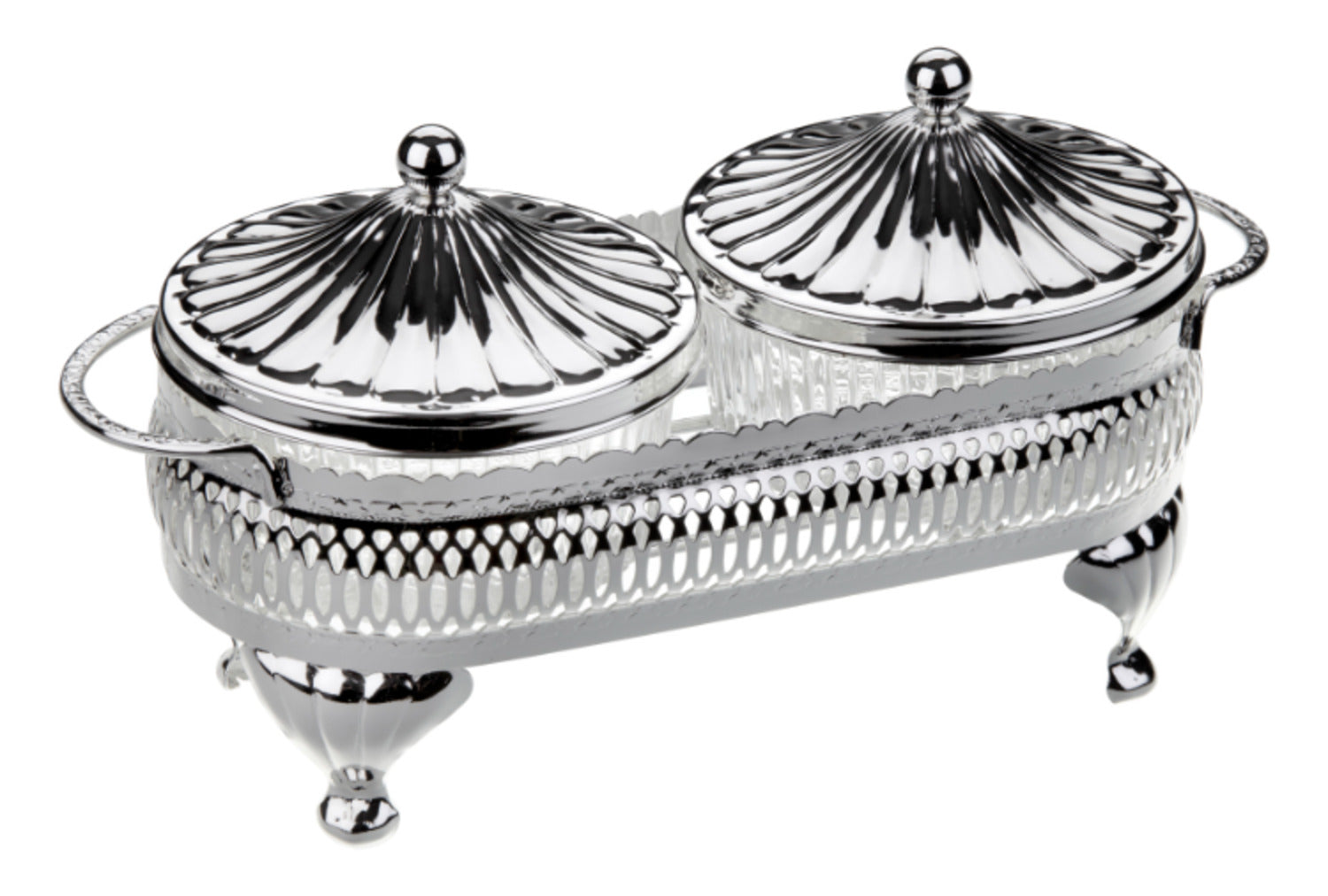 Queen Anne Round Bowl Set, 2 Pieces -23x11cm -Silver Plated