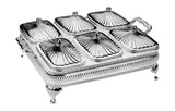 Queen Anne Oblong Bowl Set, 6 Pieces -30.5x26.5cm -Silver Plated
