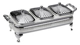 Queen Anne Oblong Bowl Set, 3 Pieces -30x13.5cm -Silver Plated