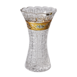 Bohemia Crystal Vase -Hand Cut -Gold -30.5 cm