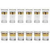 Pasabahce Longdrink & Tumbler Set, 12 Pieces -Gold -340 & 250 ml