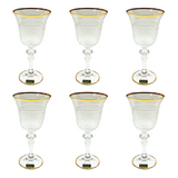 Bohemia Crystal Goblet Set, 6 Pieces -Gold -185 ml
