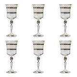 Bohemia Crystal Goblet Set, 6 Pieces -Silver