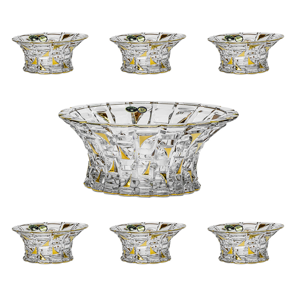 Bohemia Crystal Bowl Set, 7 Pieces Gold Sheffield egypt