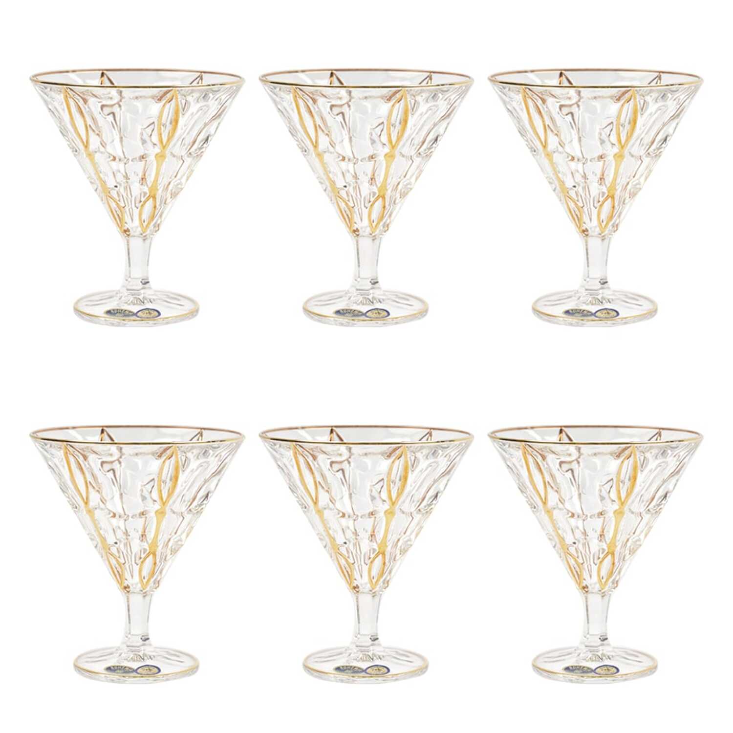 Bohemia Crystal Cocktail Set, 6 Pieces -Gold