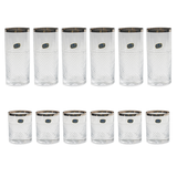 Bohemia Crystal Longdrink & Tumbler Set, 12 Pieces -Silver -340 & 280 ml