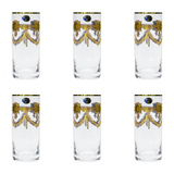 Bohemia Crystal Longdrink Set, 6 Pieces -Gold -300 ml