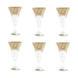Bohemia Crystal Goblet Set, 6 Pieces -Gold