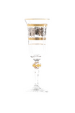 Bohemia Crystal Flute Set, 6 Pieces -Silver & Gold -150 ml