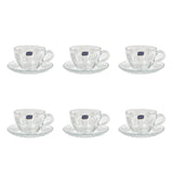 Bohemia Crystal Tea Cup with Saucer Set, 12 Pieces