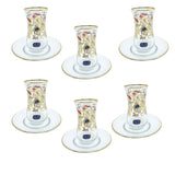 Bohemia Crystal Istikana with Saucer Set, 12 Pieces -100 ml