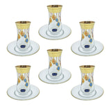 Bohemia Crystal Istikana with Saucer Set, 12 Pieces -100 ml