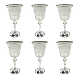 Bohemia Crystal Goblet Set, 6 Pieces -Silver -220 ml