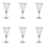 Bohemia Crystal Goblet Set, 6 Pieces -240 ml -Silver