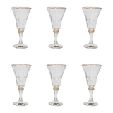 Bohemia Crystal Goblet Set, 6 Pieces -Gold -240 ml