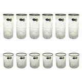 Bohemia Crystal Longdrink & Tumbler Set, 12 Pieces -Silver -350 & 320 ml