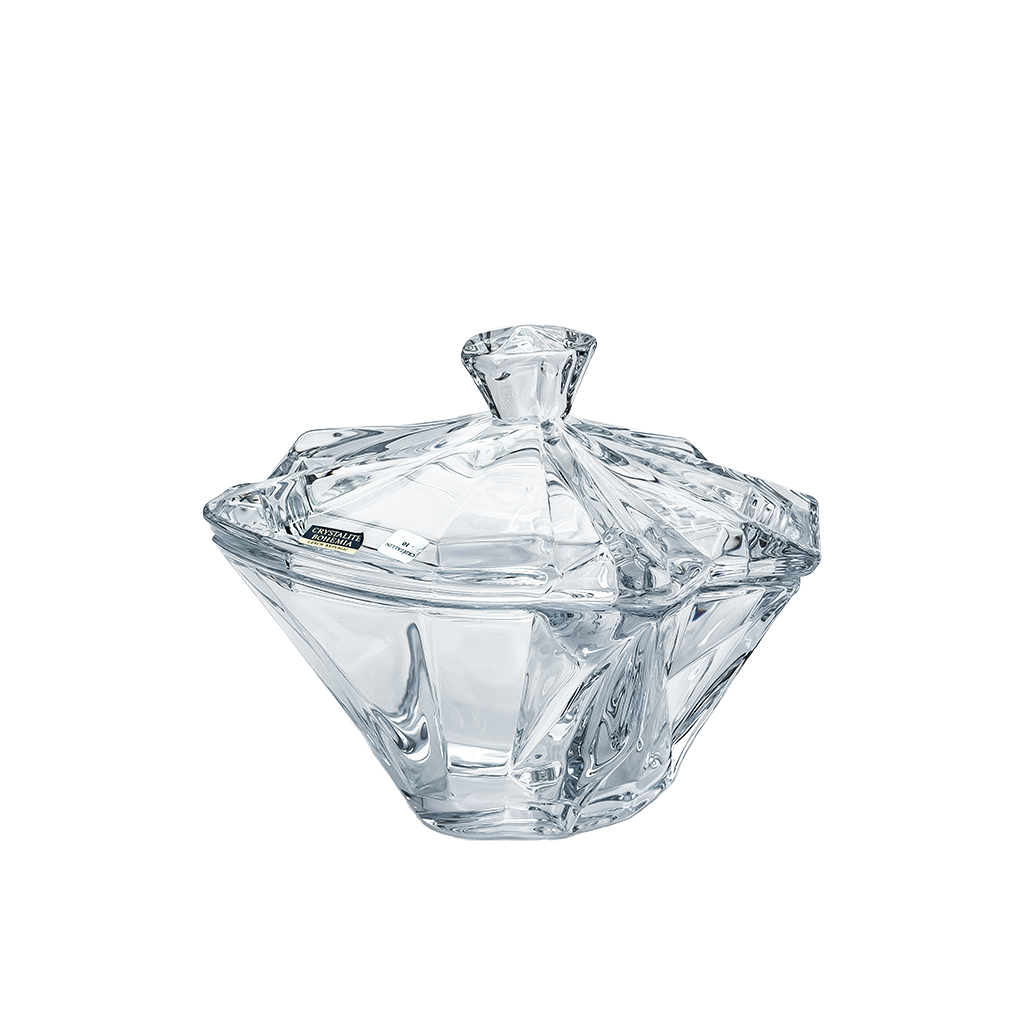 Bohemia Crystal Sugar Bowl with Cover -15 cm