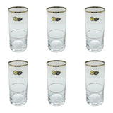 Bohemia Crystal Longdrink Set, 6 Pieces -Silver