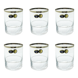 Bohemia Crystal Tumbler Set, 6 Pieces -Silver -280 ml